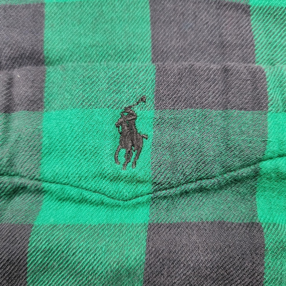 Polo Ralph Lauren Shirt Mens XL Green Black Buffalo Plaid Flannel Long Sleeve - Picture 5 of 11